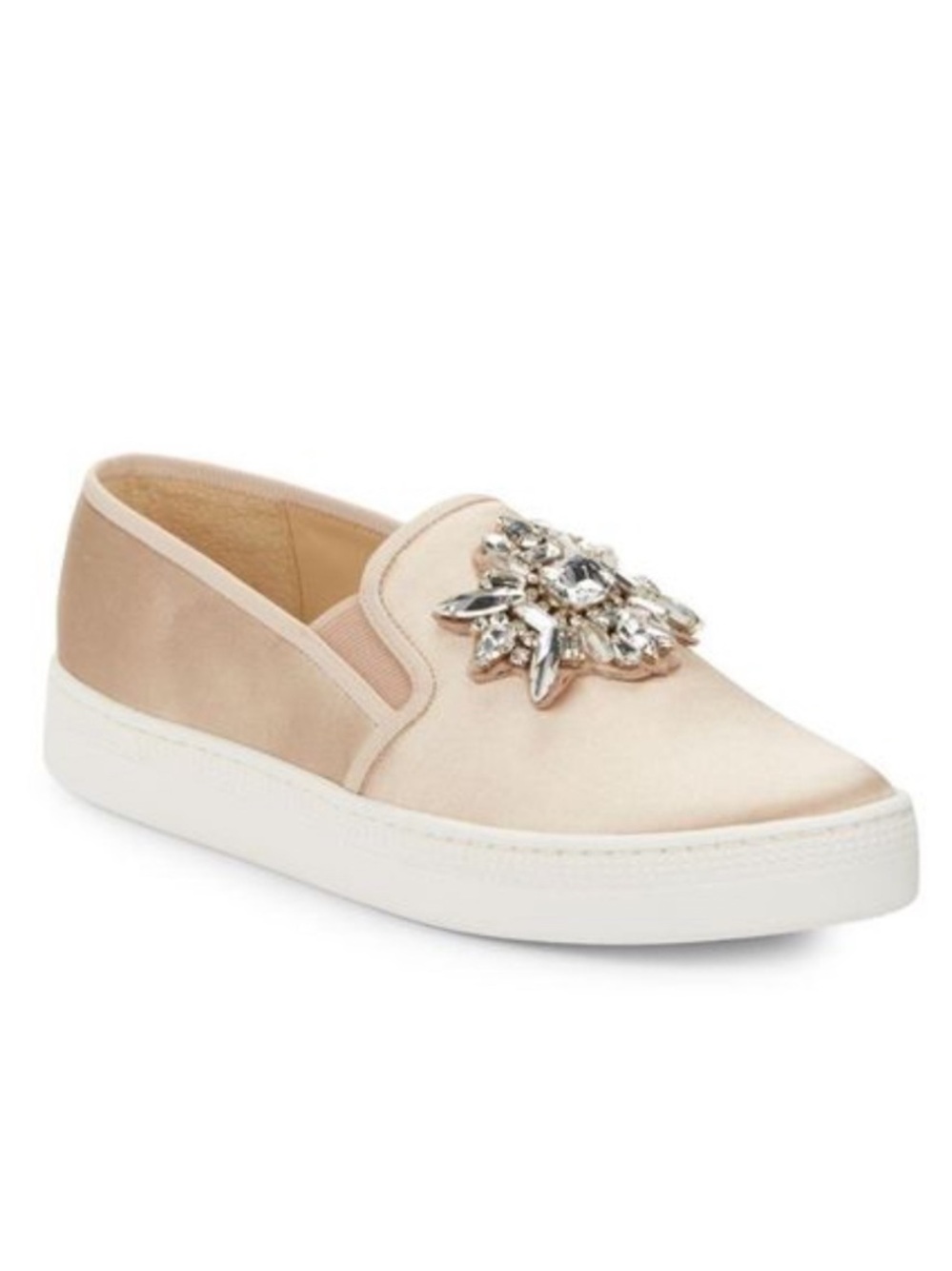 Badgley Mischka Barre Embellished Satin Sneaker 9 NEW